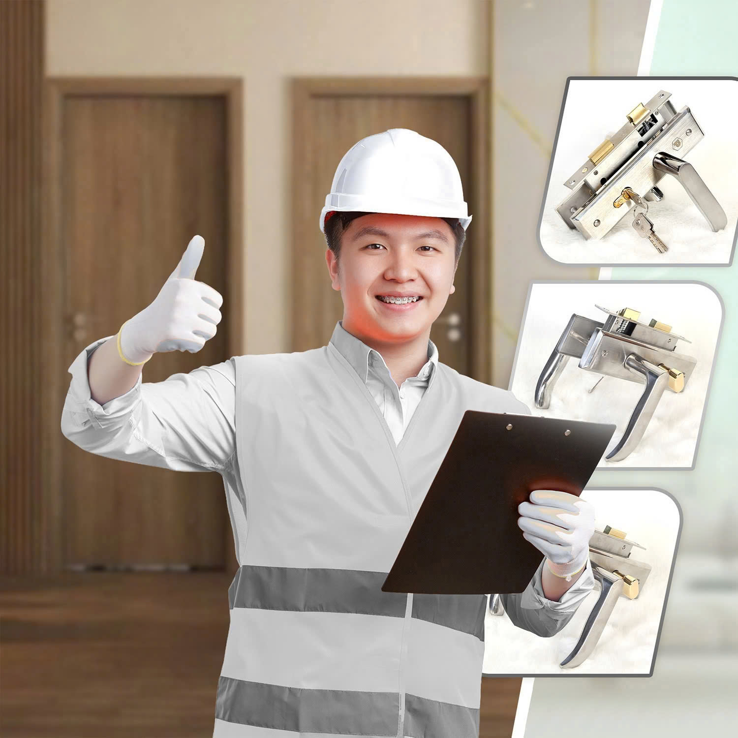 Khóa cửa thông phòng thiết kế hiện đại