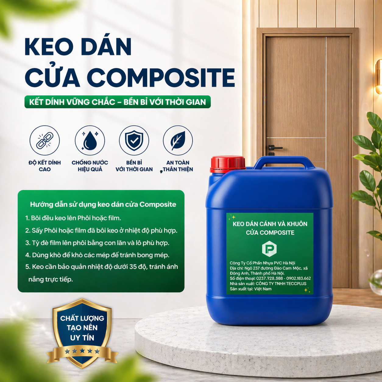 Keo dán film PVC cho cửa composite