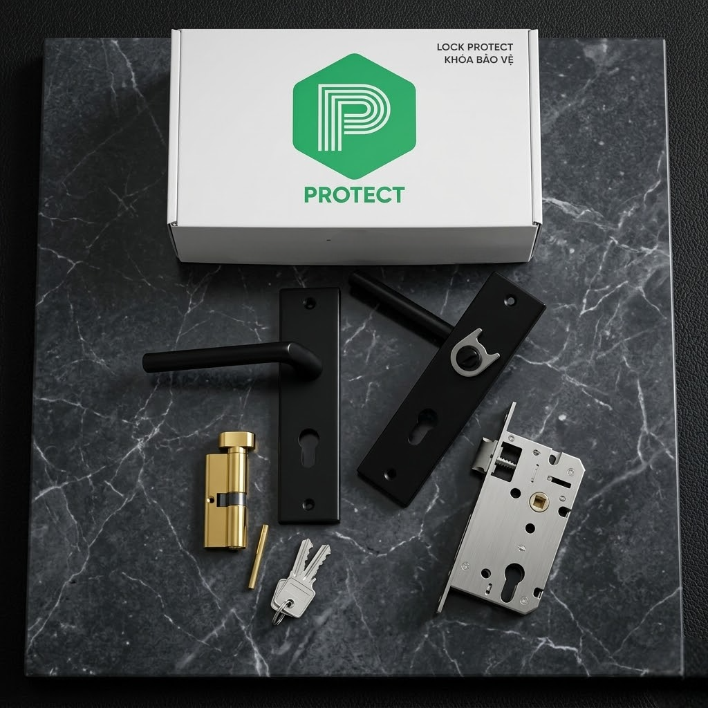 Khóa Protect PR6 Black thiết kế hiện đại nâng tầm không gian nội thất